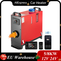 8KW Diesel Air Heater 12V 24V with Bluetooth Control night heater All-in-One with Remote Control &LCD Monitor for Car RV