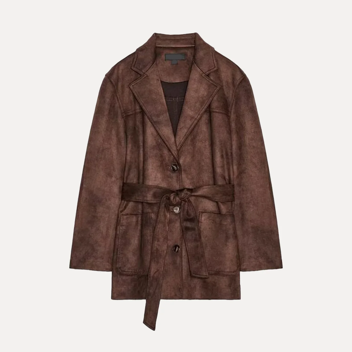 Elegancki płaszcz damski z paskiem, nowość na jesień, stylizacja osobista, ZDATA, do pracy, luźny krój, długi rękaw