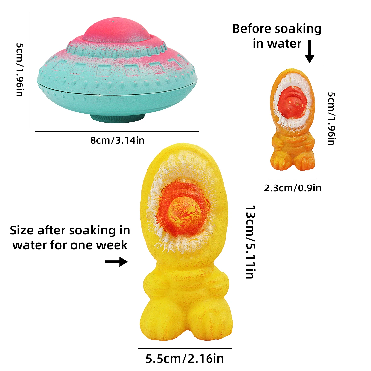 Immersing in water makes aliens' puzzle flying saucers interesting and novel. Colorful new toy styles are random