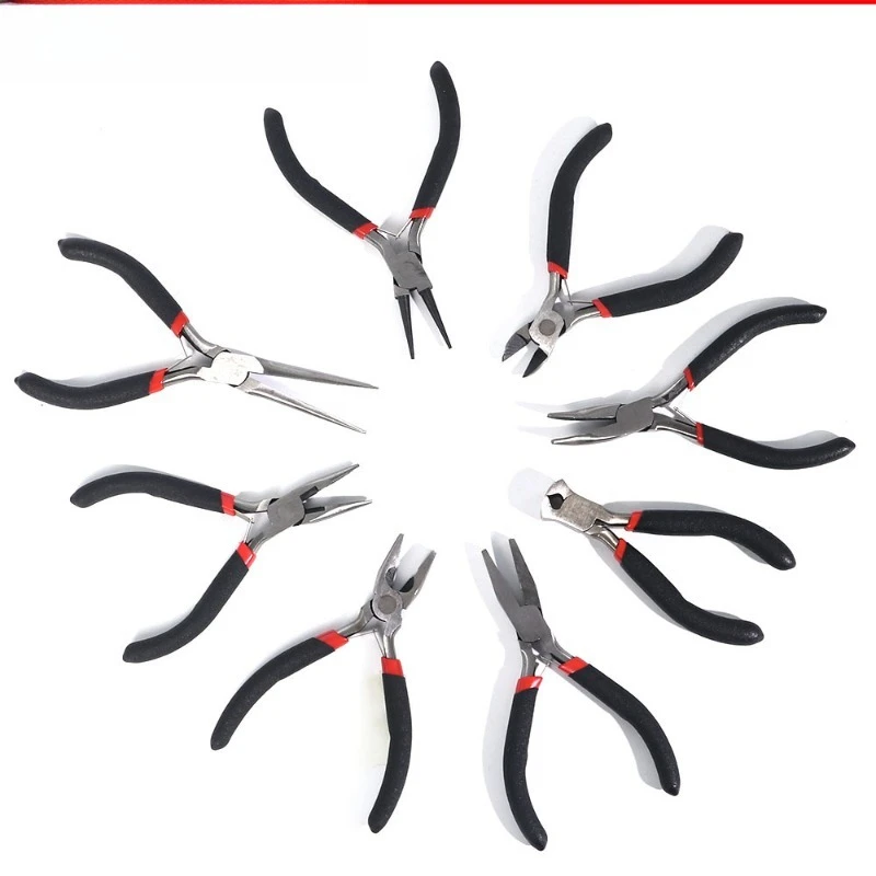 

Набор из 8 специальных маленьких плоскогубцев для самостоятельного изготовления украшений, многофункциональные плоскогубцы с пружинным механизмом и пластиковой ручкой, инструмент для ковки.