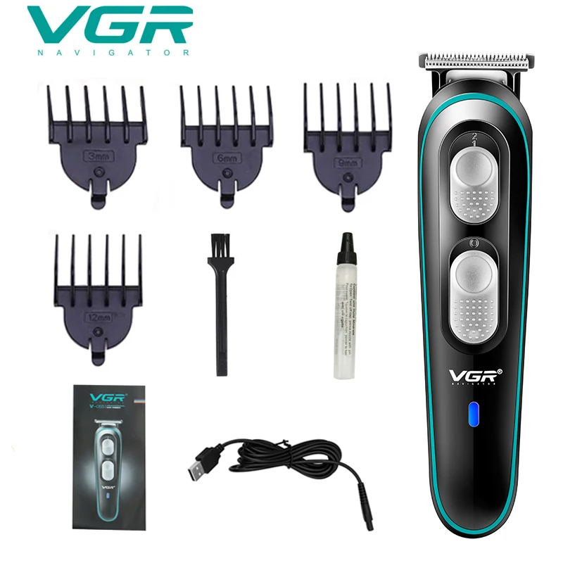 VGR Professional Hair Clipper Men\'s Electric Hair Trimmer Rechargeable Cordless Hair Clipper for Barber Dedicated Trimmer