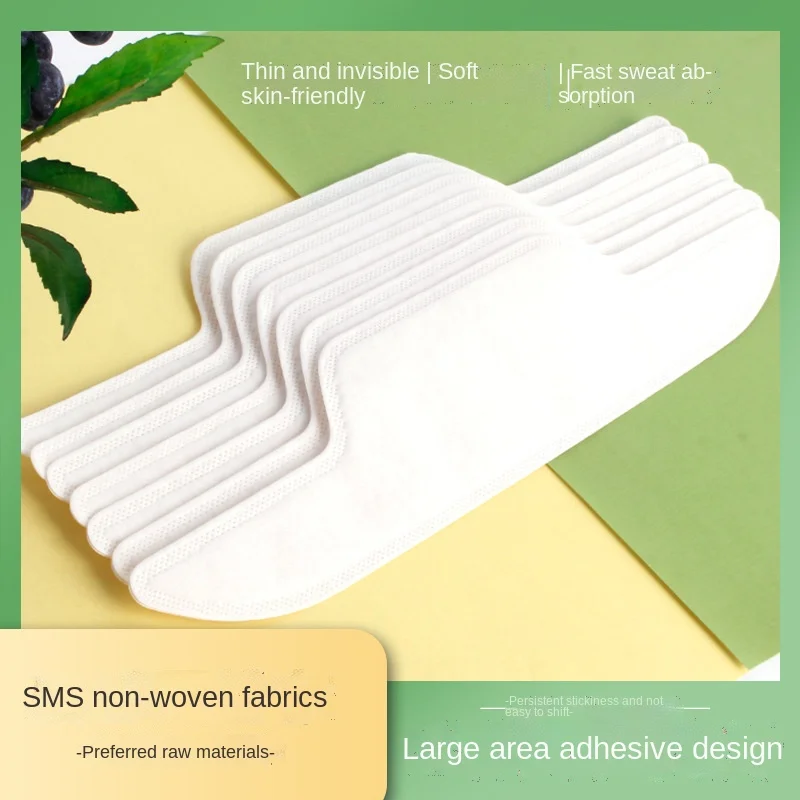 20pcs Summer Collar Sweat Pads Disposable White T-shirt Absorbing Deodorants Stickers Anti Perspiration Collar Pad for Unisex