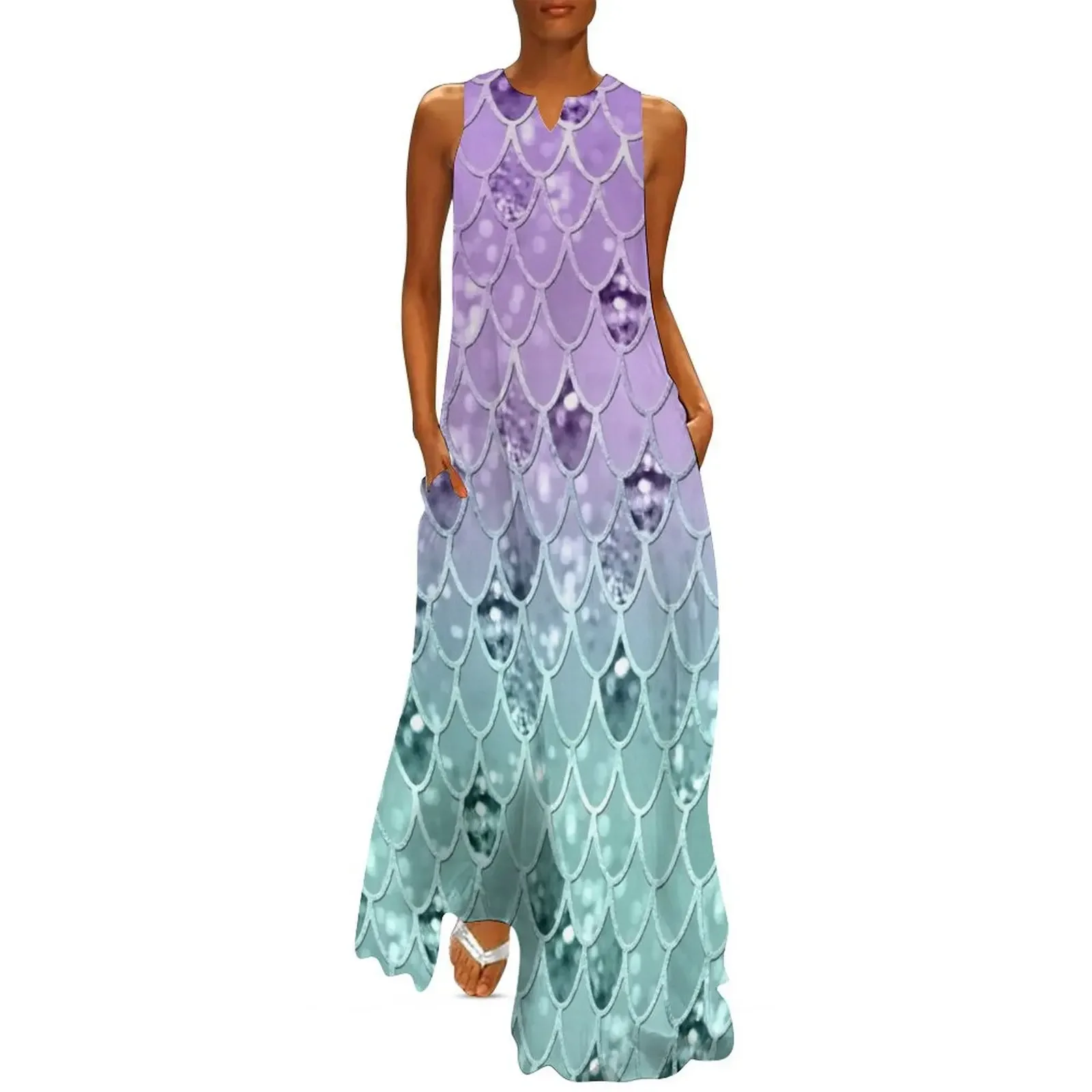 

Mermaid Princess Glitter Scales #3 (Faux Glitter) #shiny #pastel #decor #art Long Dress elegant guest wedding dress Dress
