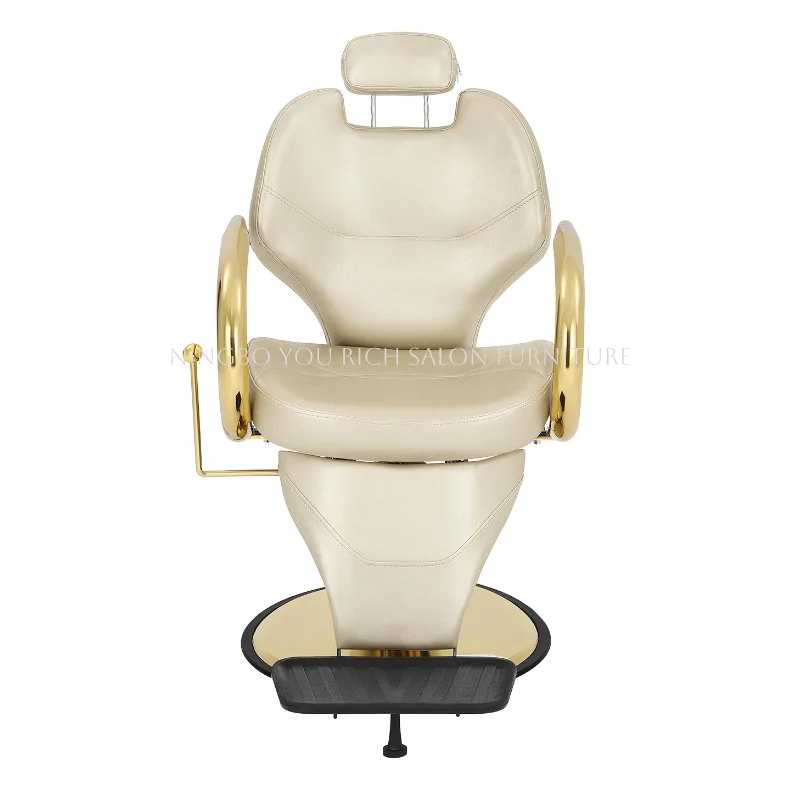 Iron Chromed Aluminium Alloy Barber Hairdressing Chair Professional Folding Lifting Barber Chair With Large Hydraulic Pump