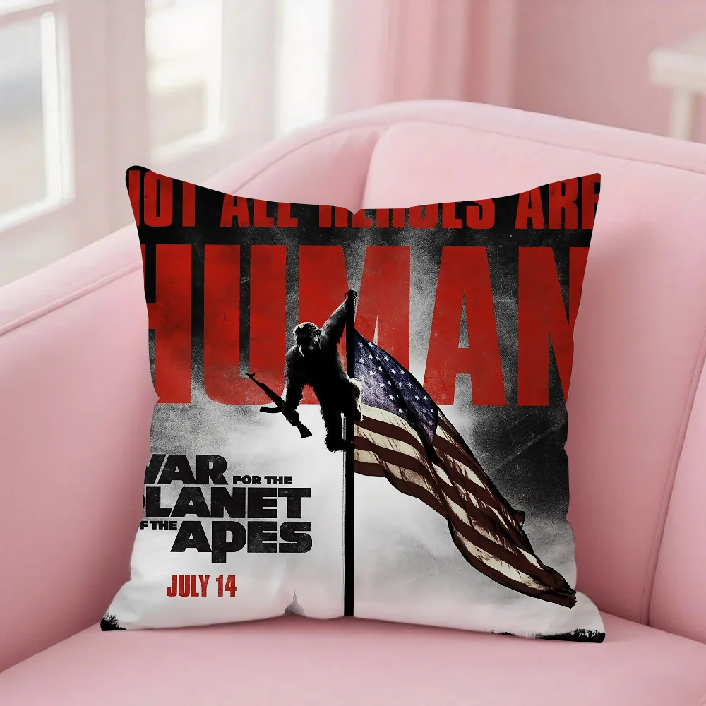 Science Fiction Movies War For The Planet Of The Apes Pillow Case Square Double-Sided Printing Short Plush Sofa Cushion Cover - view 5