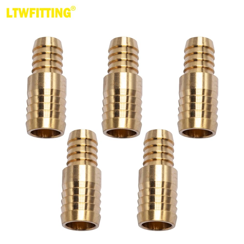

LTWFITTING Brass Barb Hose Reducing Splicer Mender 1/2-Inch ID Hose x5/8-Inch ID Hose Fitting Air Water Fuel Boat(Pack of 5)