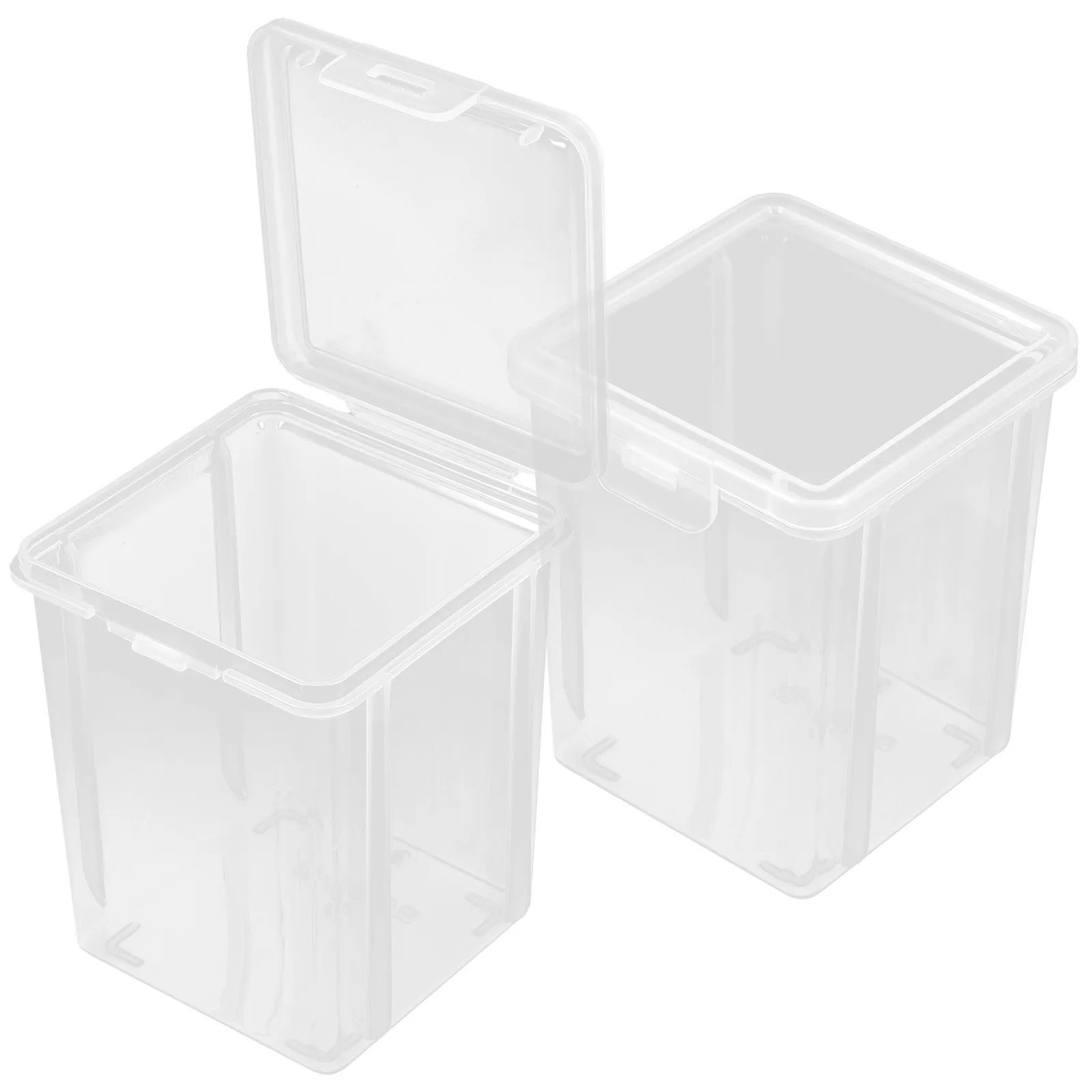 

2 шт. прозрачных пластиковых контейнеров для хранения с крышкой, органайзеры для рабочего стола, для украшений, офисных принадлежностей, канцелярии, косметики, заколок для волос