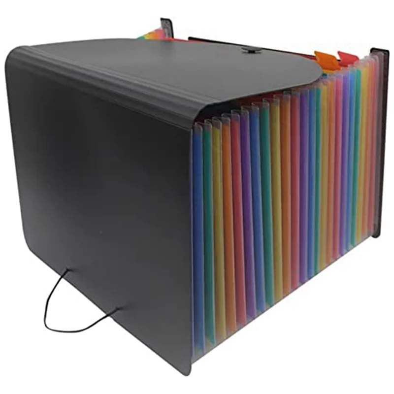 1 PCS Rack Desk Organizer 24 กระเป๋าโฟลเดอร์ขยาย Rganize แบบพกพาแฟ้มธุรกิจอุปกรณ์สํานักงานแฟ้ม Rack PP