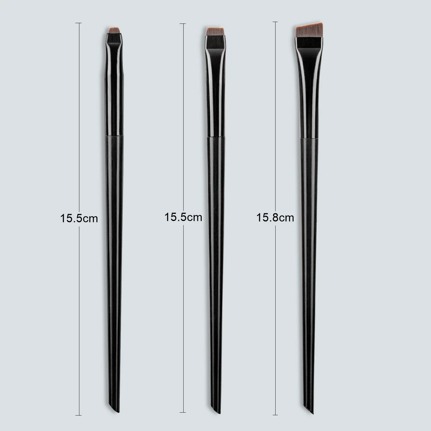 3 pezzi pennello per eyeliner bordo testa obliqua pennello per sopracciglia contorno pennello per eyeliner pennello per ombretto ultrasottile strumenti per il trucco