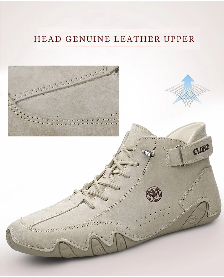 CLOHOO Lässige Stiefeletten für Herren, zum Schnüren, zum Gehen, leicht, bequem, für Motorrad, Outdoor, Winter, warme Modeschuhe – Detail 3