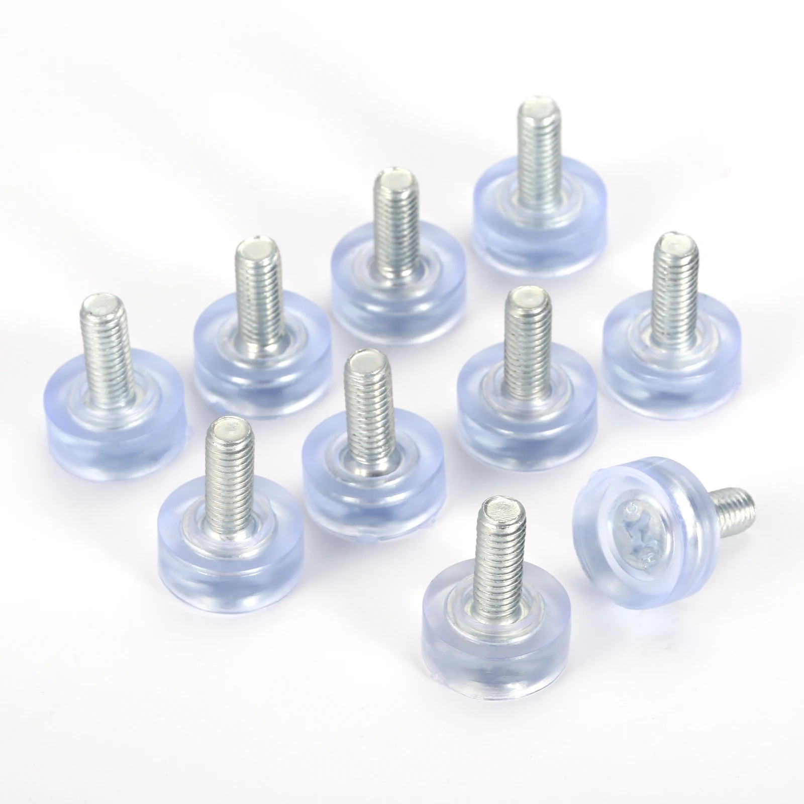 10 Pcs Thread M6 M8 Furniture Glide Levelling Feet Adjustable Leveler Pads Transparent Furniture Levelers for Table Chair Leg