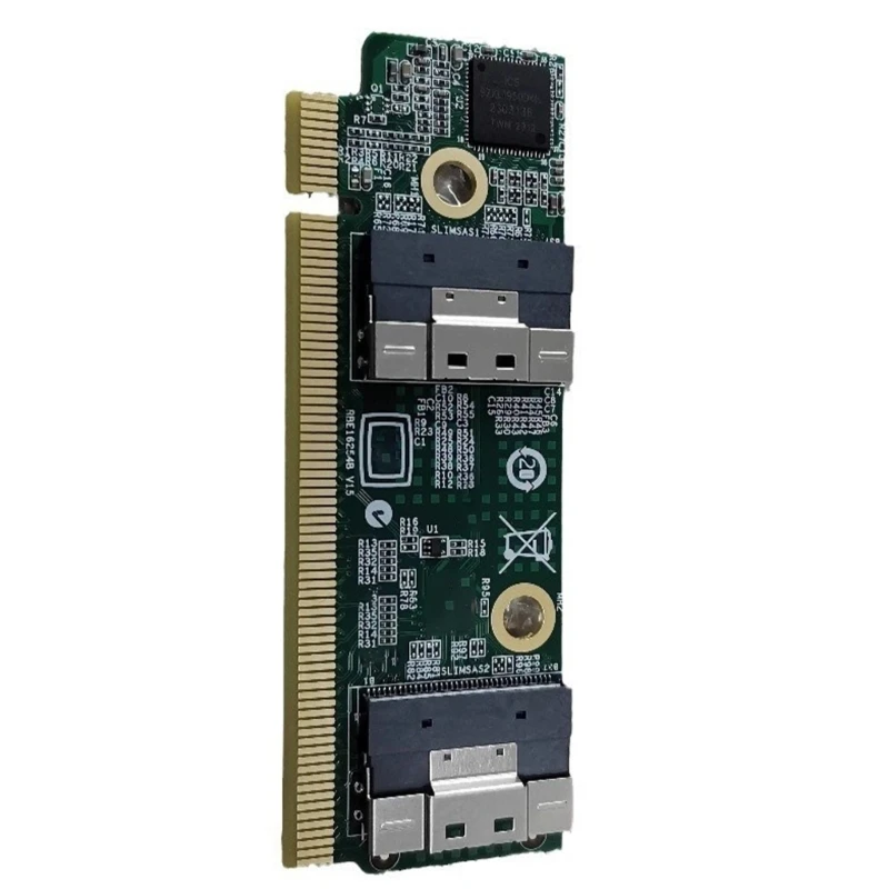 Highly Speed SFF-8654 to PCIe x16 Adapters Extension Card PCIe Adapters for 1U Server Mainboard Computer Dropship