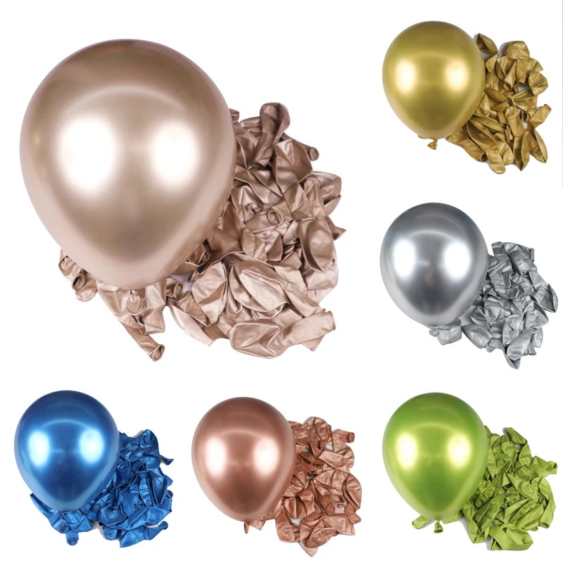 18/12/10/5inch Metal Balloons Chrome Metallic Latex Balloons For Birthday Balloons Baby Shower Graduation Party Decorations