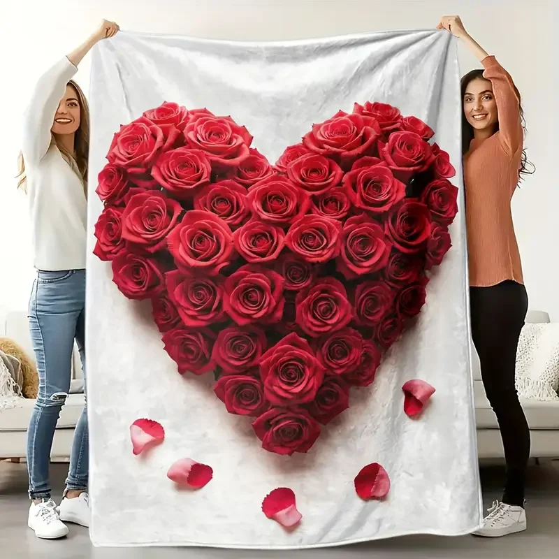 

Фланелевое одеяло с рисунком розового сердца, легкий, мягкий и теплый подарок, одеяло для сна, подходит для кровати, дивана, кемпинга и путешествий.