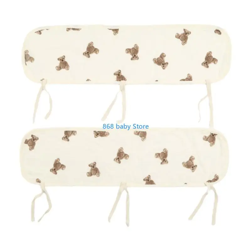 

29EE 4Pcs Thicken Crib Guard for Standard Cribs Wrapped Cover Teething Guard Baby Crib Cover Protector Set