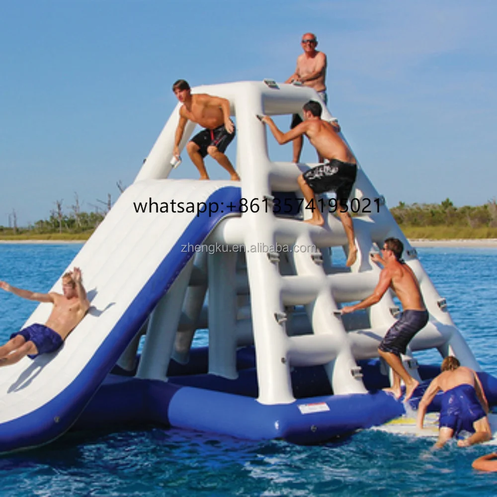 

Commercial Water Park Inflatable Water Tower Slide Floating Climbing Wall Water Ladder