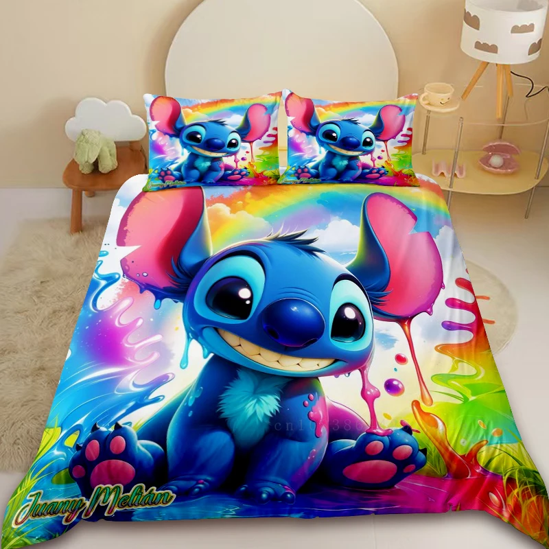 

Stitch 3pcs Duvet Cover Cartoon Bedding Set Comforter Cover Full King for Bedroom Decor Children Gifts