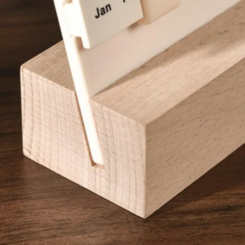 永久的な木製カレンダー、クリエイティブなスライダー、家の装飾、かわいいデスクの装飾、オフィスのためのヴィンテージスタイルの木製カレンダー