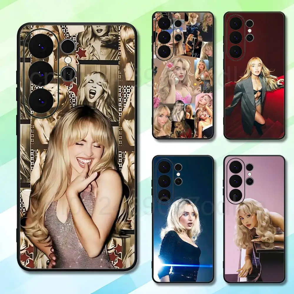 S-Sabrina C-Carpenter Bring Your Love For Samsung S25 S24 S23 S26 S22 S21 S20 Lite 5G Ultra Plus Black Soft Phone Case