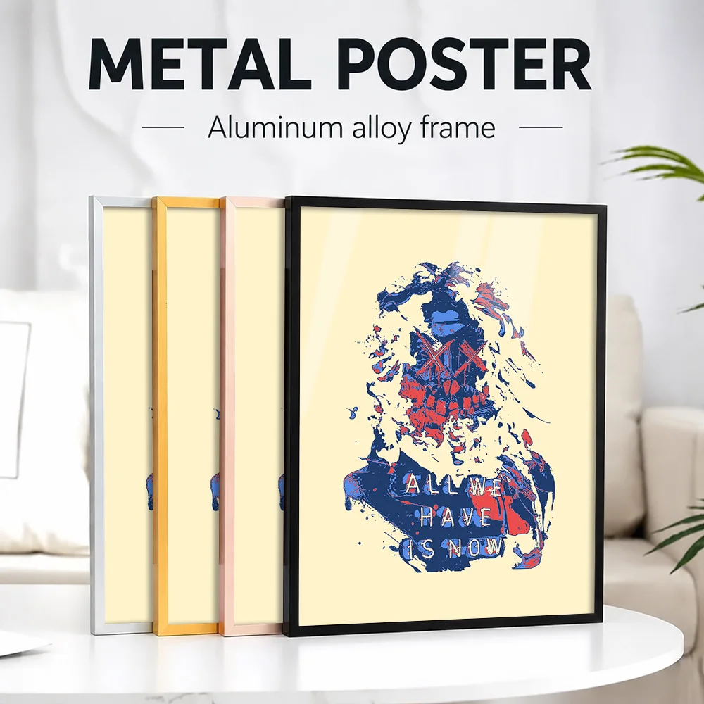 All We Have Is Now Abstract Figure Metal Poster With Aluminum Alloy Frame Personalized Photo Gallery Style Wall Art For Studio