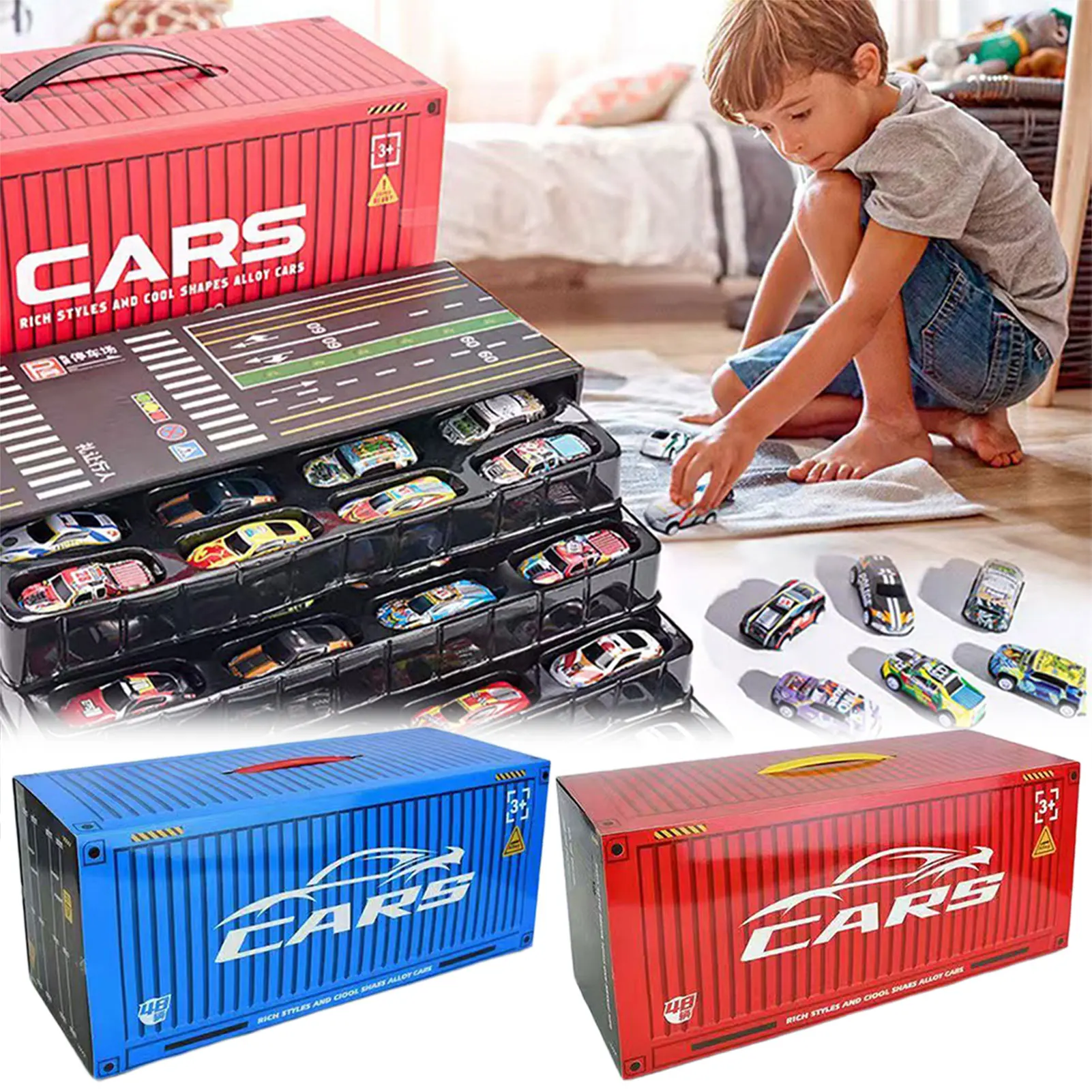 Conjunto de carros de corrida fundidos, 48 peças, mini carros de corrida fundidos, presente de aniversário para recompensas em sala de aula infantil