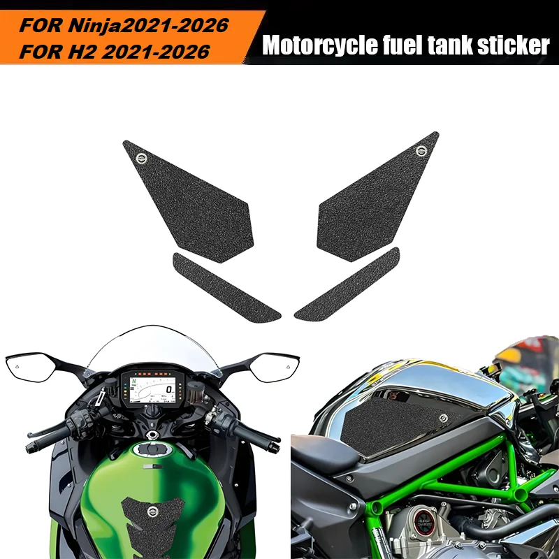 

NEW Motorcycle Knee Tank Traction Pads Fuel Tank Grips Side Stickers Protectors Decal For For Ninja2021 - 2026 H2 2021-2026