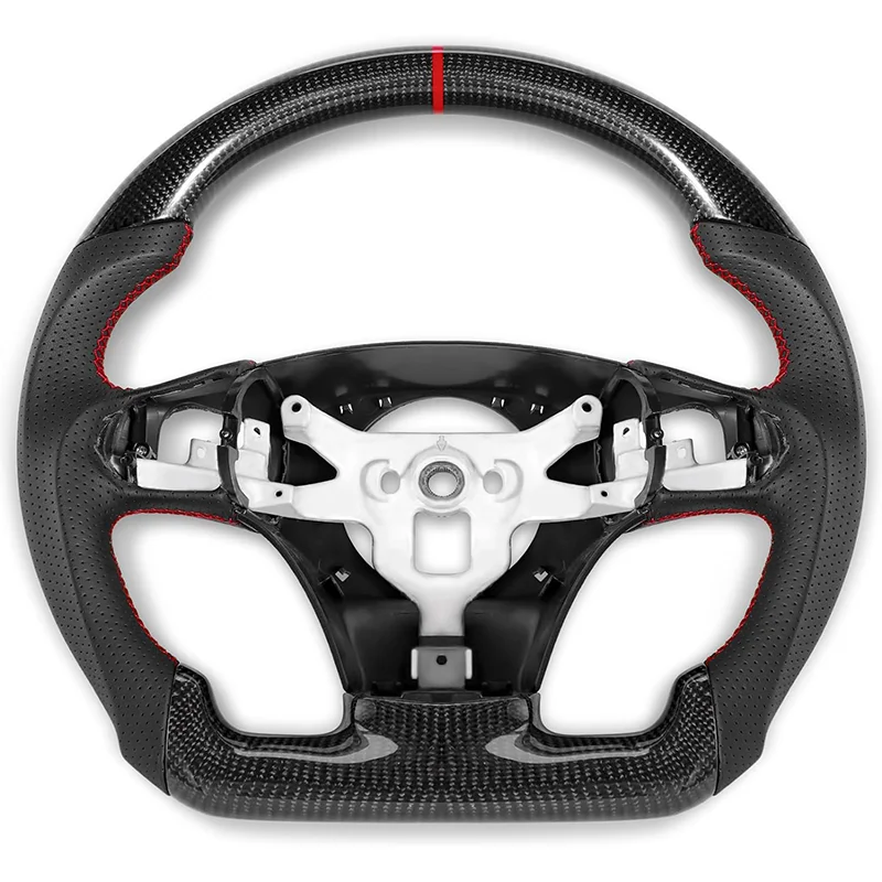 

Steering Wheel For Chevy Corvette C6 2012-2013 Carbon Fiber Nappa Perforated Leather Compatible with Chevrolet Corvette C6 Z06