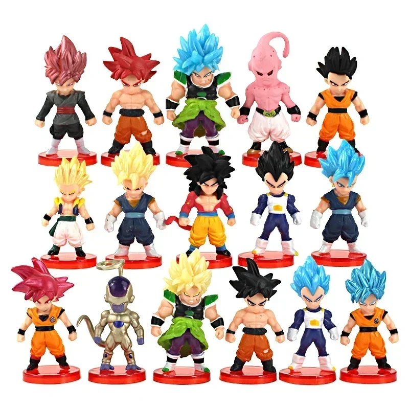 Figuras de acción de Dragon Ball Z, 6/8/16 piezas, Shenron, Son Goku, Vegeta, Trunks, Super Saiya, modelo de juguete de PVC