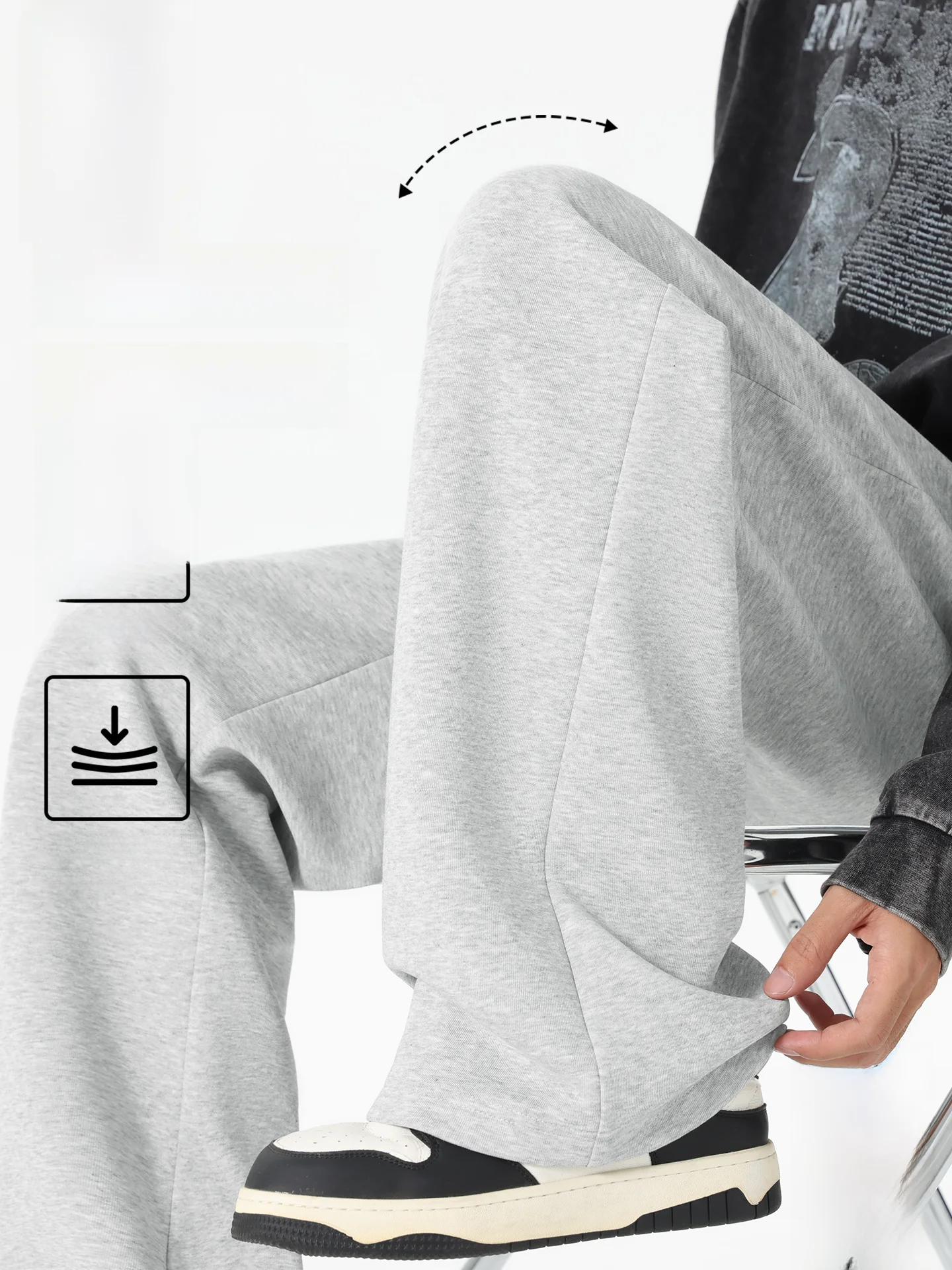 

American Sle Casual Pants Men's Spring New Bell Bot Straight Leg Long Trousers Comfortable Cotton Polyester B...