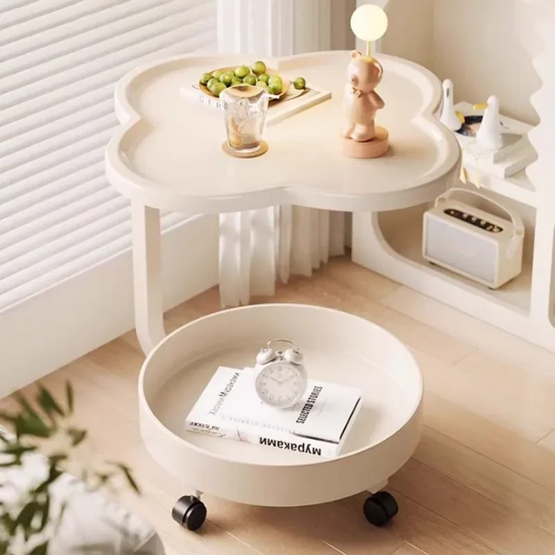 Designer Wheels Side Table Storage Metal Minimalist Modern Small Coffee Table Living Room Unique Couchtisch Salon Furniture