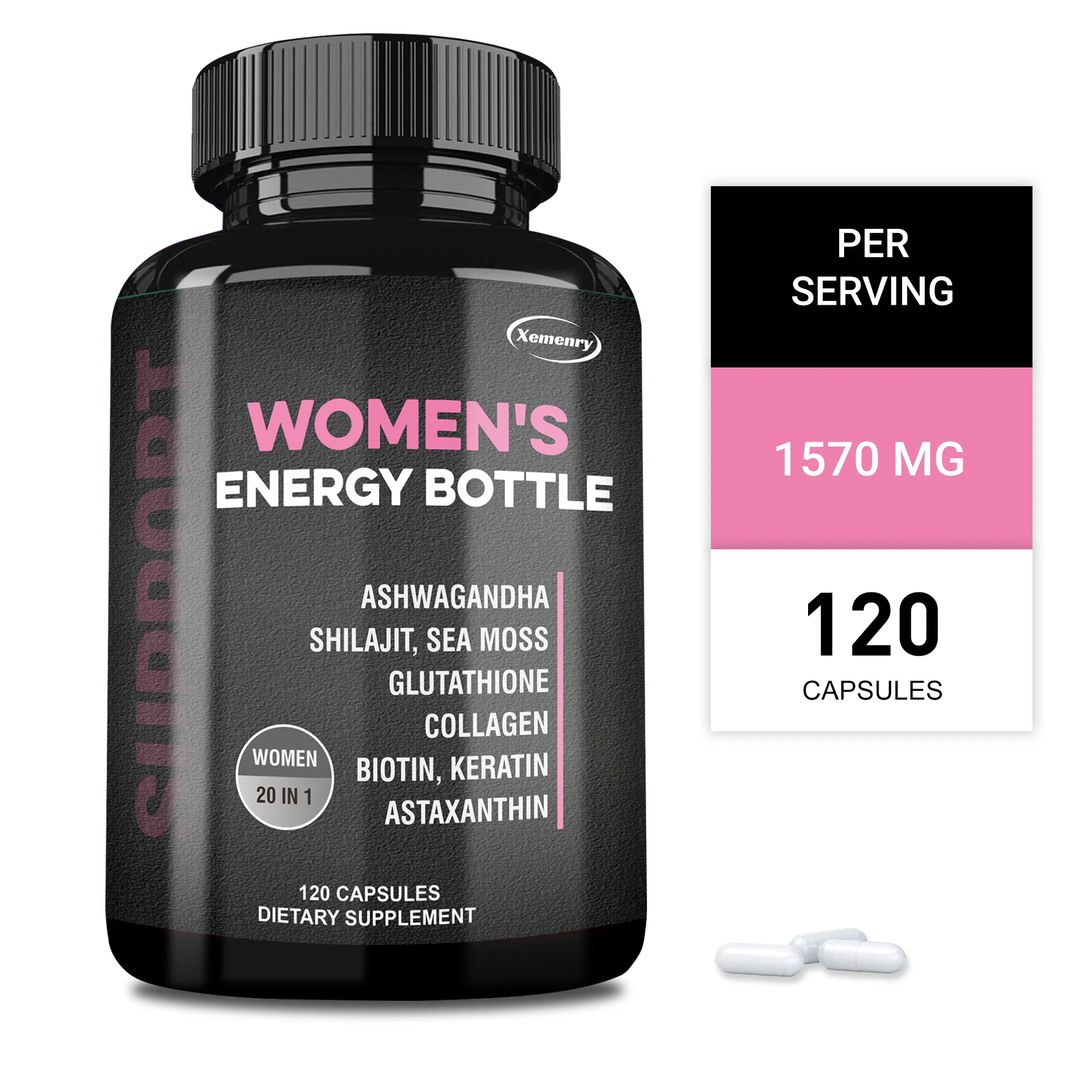 

Women's Energy Supplement - Reduce Stress, Support Sleep Quality, Balance Hormones, Mood and Immune health, Increase Cell Energy