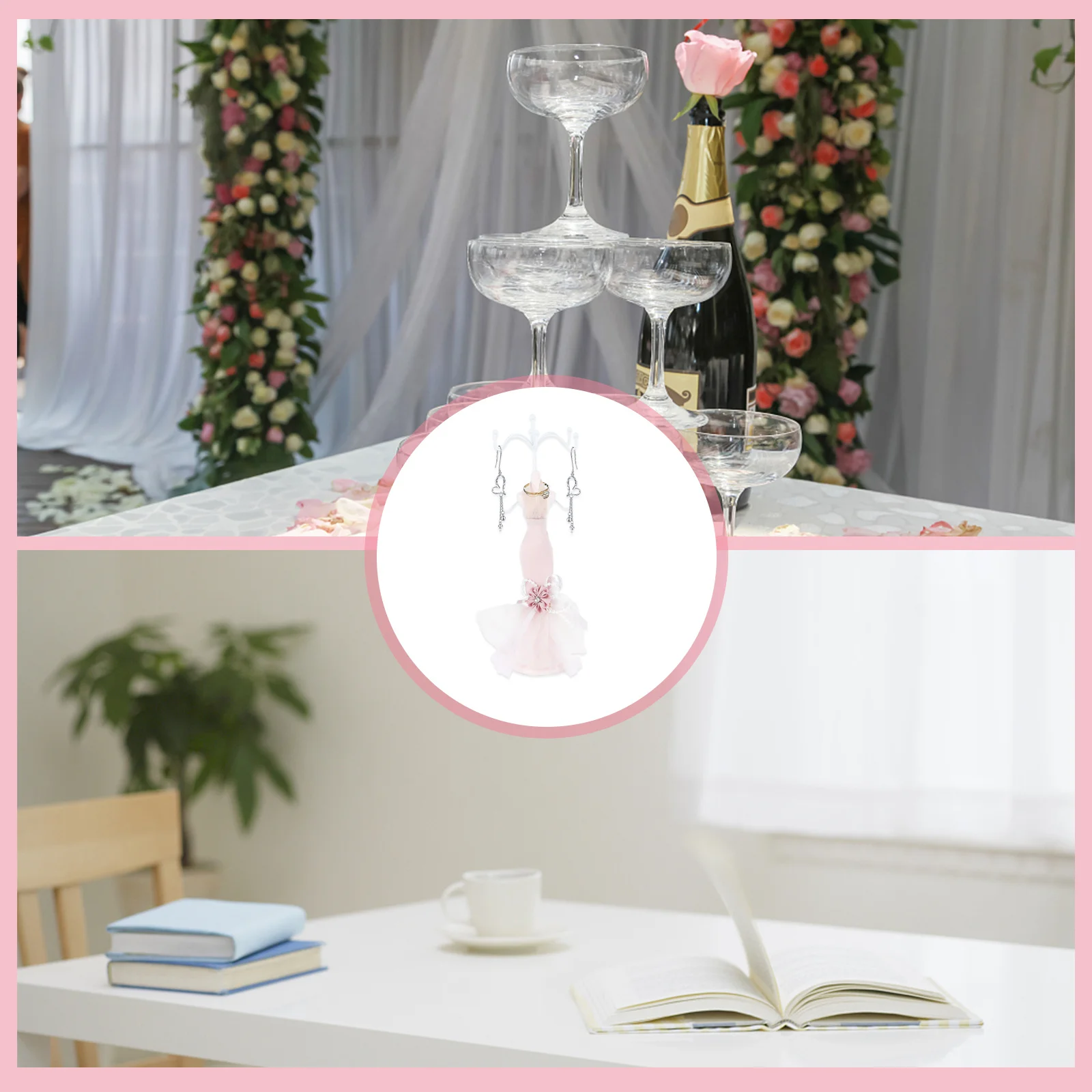 Chic Jewelry Storage Rack Durable Solid Material Multiple Holders for Rings Earrings Necklace Display Organizer