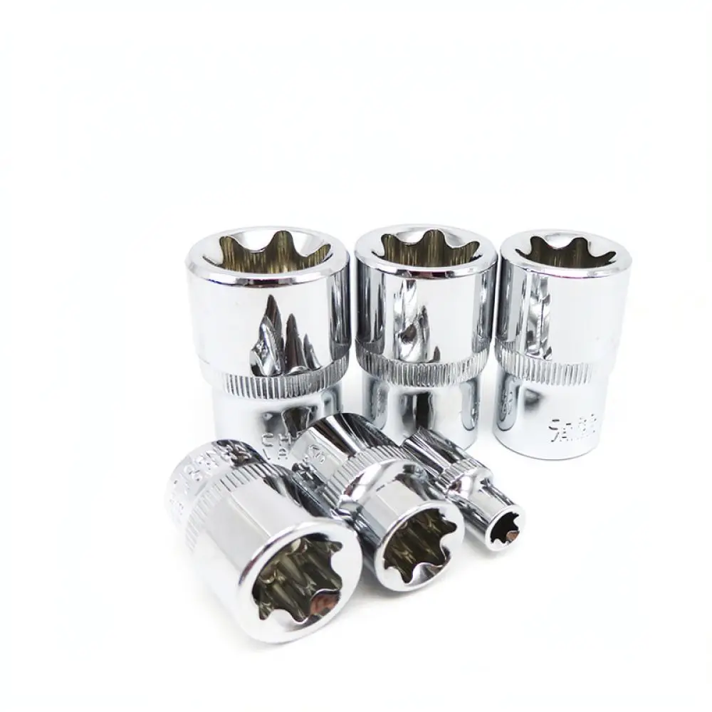 Chrome Vanadium Steel Socket Wrench Set Star E Type Torx Bit Adapter Professional Automotive Repair Hand Tool Kit