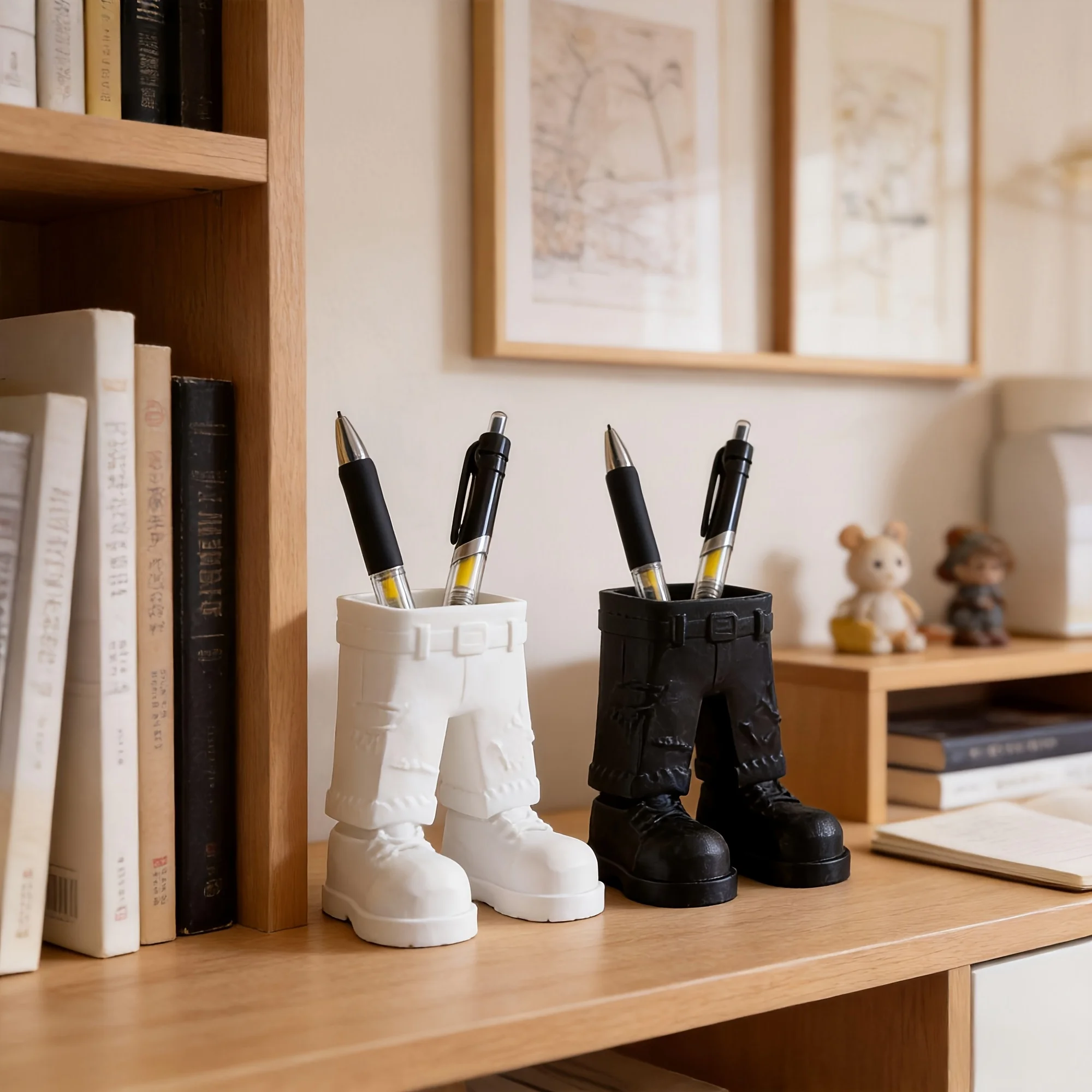 3D printed trendy cowboy jeans style pen holder, student stationery storage, desktop pen holder, quirky desk decoration