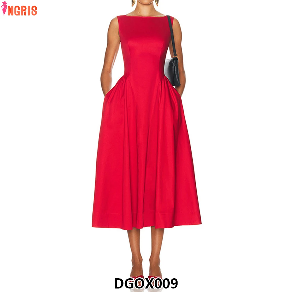 

High quality fashion celebrity slim sleeveless casual dress 2025 early spring new backless elegant women's clothing-DGOX009