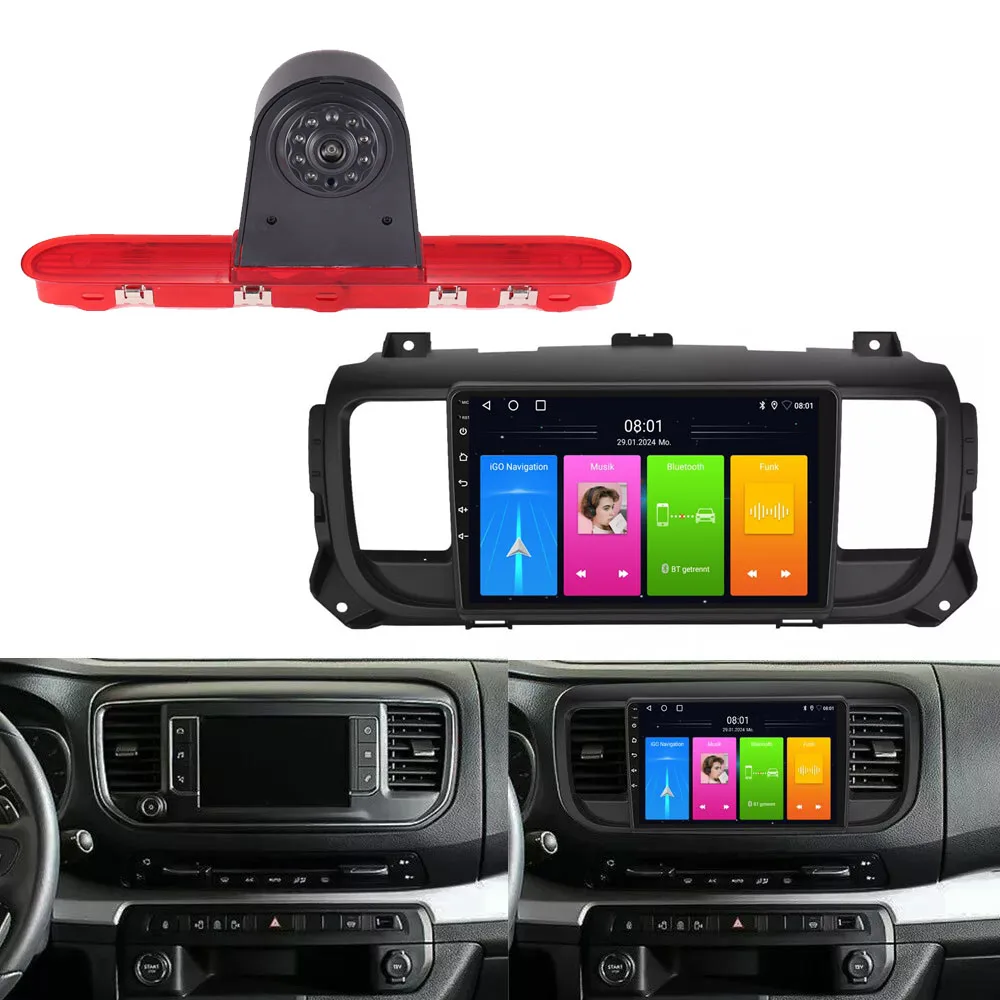 

Автомобильный радиоприемник Android с GPS-навигацией Carplay + камера заднего вида HD для Peugeot Expert Bus Kasten V 2018/06-2024/12