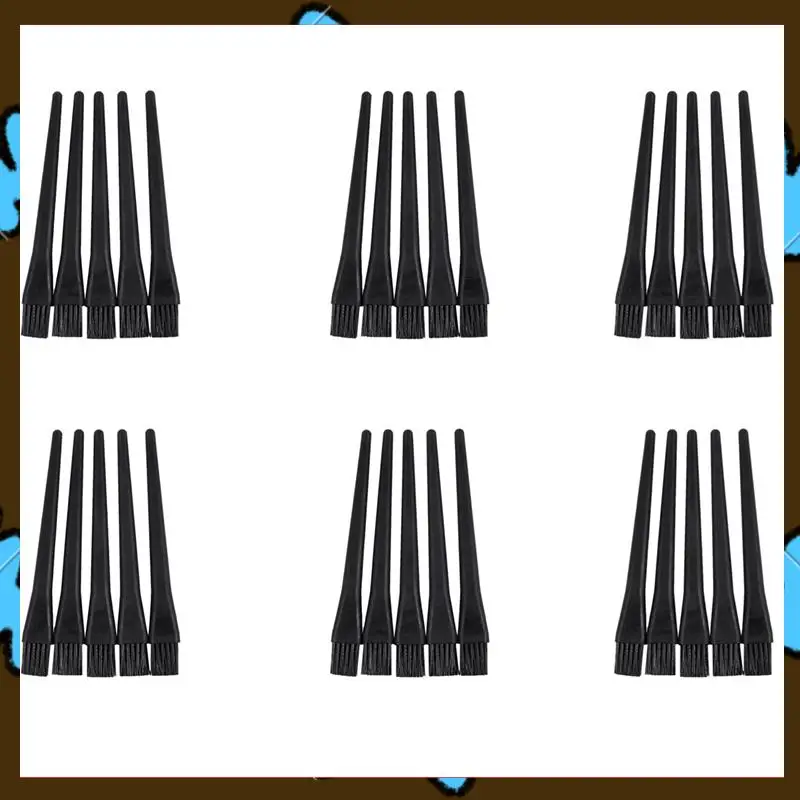 

Promotion! 30 Pcs 1.5 X 0.5Cm Black Plastic Round Handle Anti Static ESD Brush