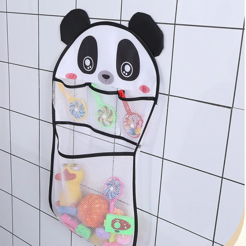 Cartoon Panda Frog Hollow Out Mesh Hanging Bag Bathroom Baby Bath Toys Supplies Durable Multifunctional Bathing Products