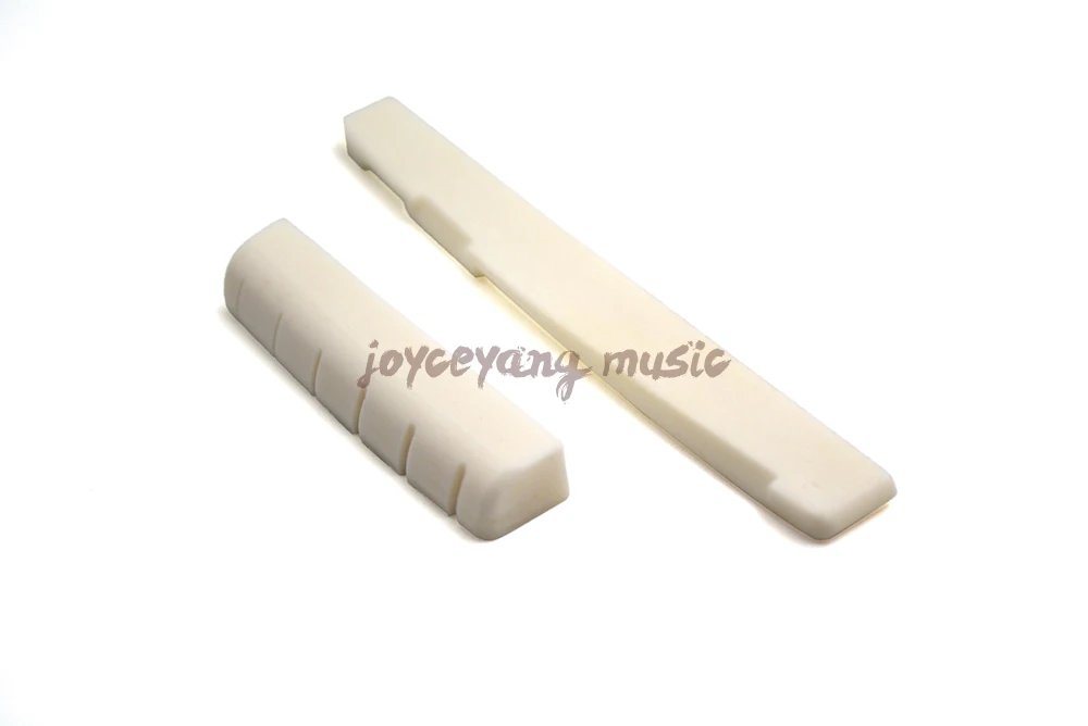 1 Set of Guitar Nut/Saddle Bone Ivory For Left Hand Acoustic Guitar