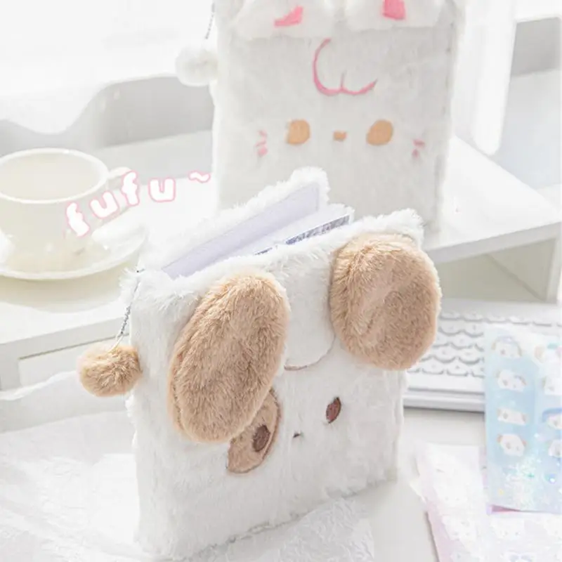 Kawaii Puppy Cat Photo Card Holder Book Plush Binder Idol Photo Cover Winter Warm Photo Album