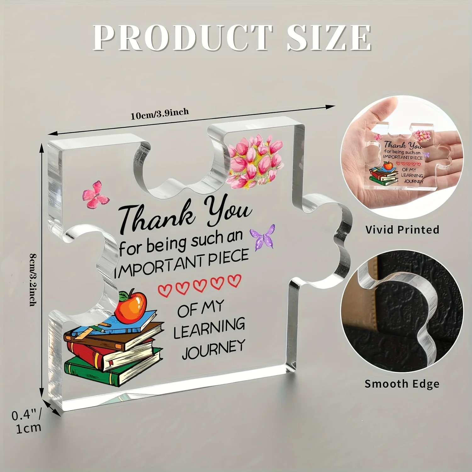 1Pc, Leraar Geschenken Acryl Puzzel Plaque, Leraar Verjaardagscadeaus, Leraar Waardering Geschenken, Leraar Geschenken Voor Vrouwen Bureau Decora