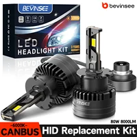BEVINSEE D2S D2R LED Canbus D1S D1R D3S D3R D5S bombillas LED para faros delanteros de coche 6000K blanco 80W 8000LM lámparas de repuesto de xenón HID 12V