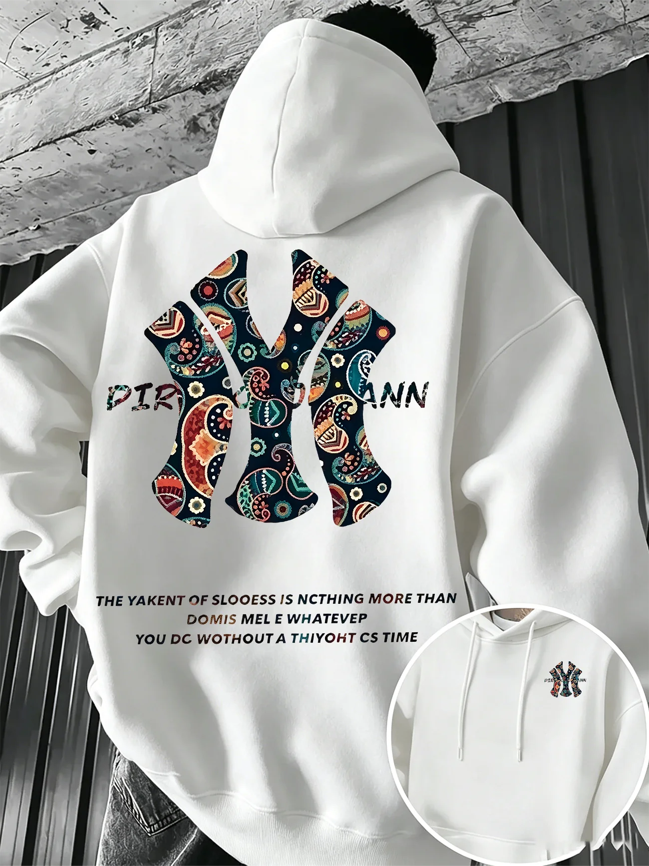 2026 Men's Autumn_Winter Long-Sleeve Hooded Sweatshirt with New York Letter Pattern Print - Streetwear