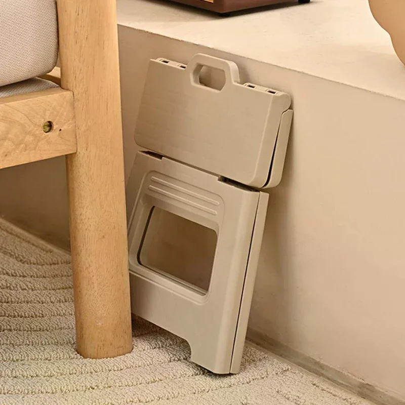 Lightweight Folding Step Stool Multi Purpose Handheld Thickened Footstool Non-Slip Plastic Small Benches KitchenHot Sale image 5