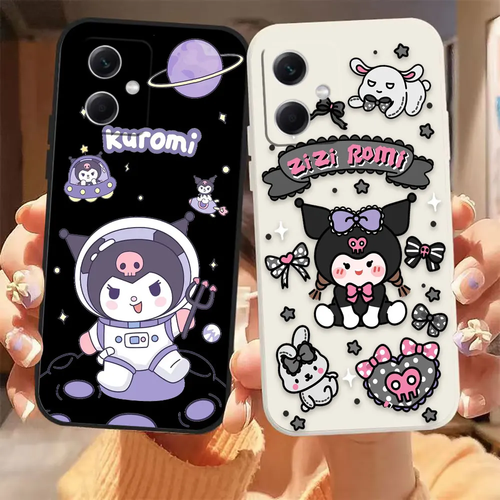 Cartoon Cute K-Kuromi Cat Phone Case For Redmi Note 12 11 11T 11R 11E 11S 10 9 9S 8 7 7S PRO PLUS 4G 5G Case Fundas Shell Capa