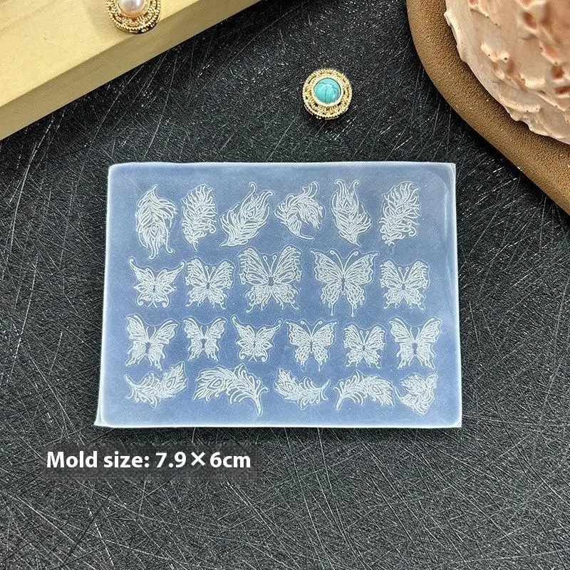 3D reliëf siliconen nagel mallen - bloem vlinder strik sjablonen, DIY nail art decoratie ontwerp tools voor salon thuis