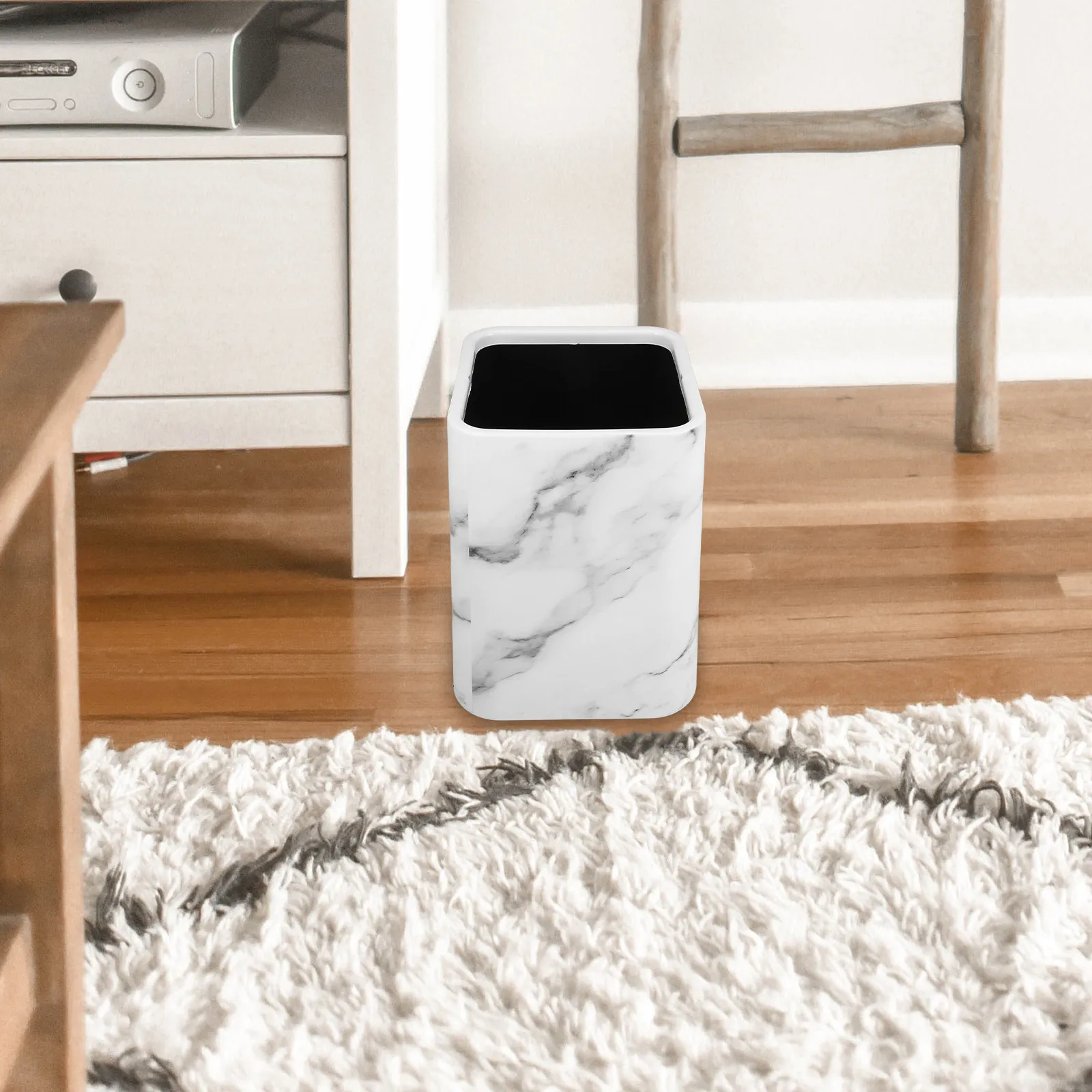 Double Layer Marble Trash Can Modern Design Kitchen Bathroom Trash Bin Office Waste Basket Bathroom Trashcan Dustbin for Kitchen