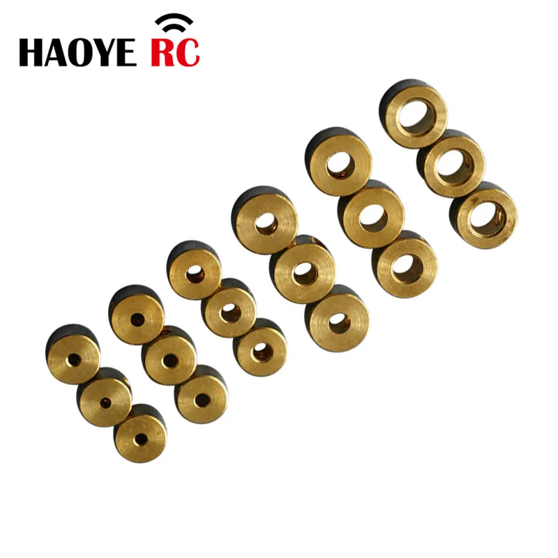 Haoye 구리 휠 칼라 잠금 랜딩 기어 스토퍼, RC 고정익 비행기 모델 부품, 1.75mm-5mm 구멍, 10 개