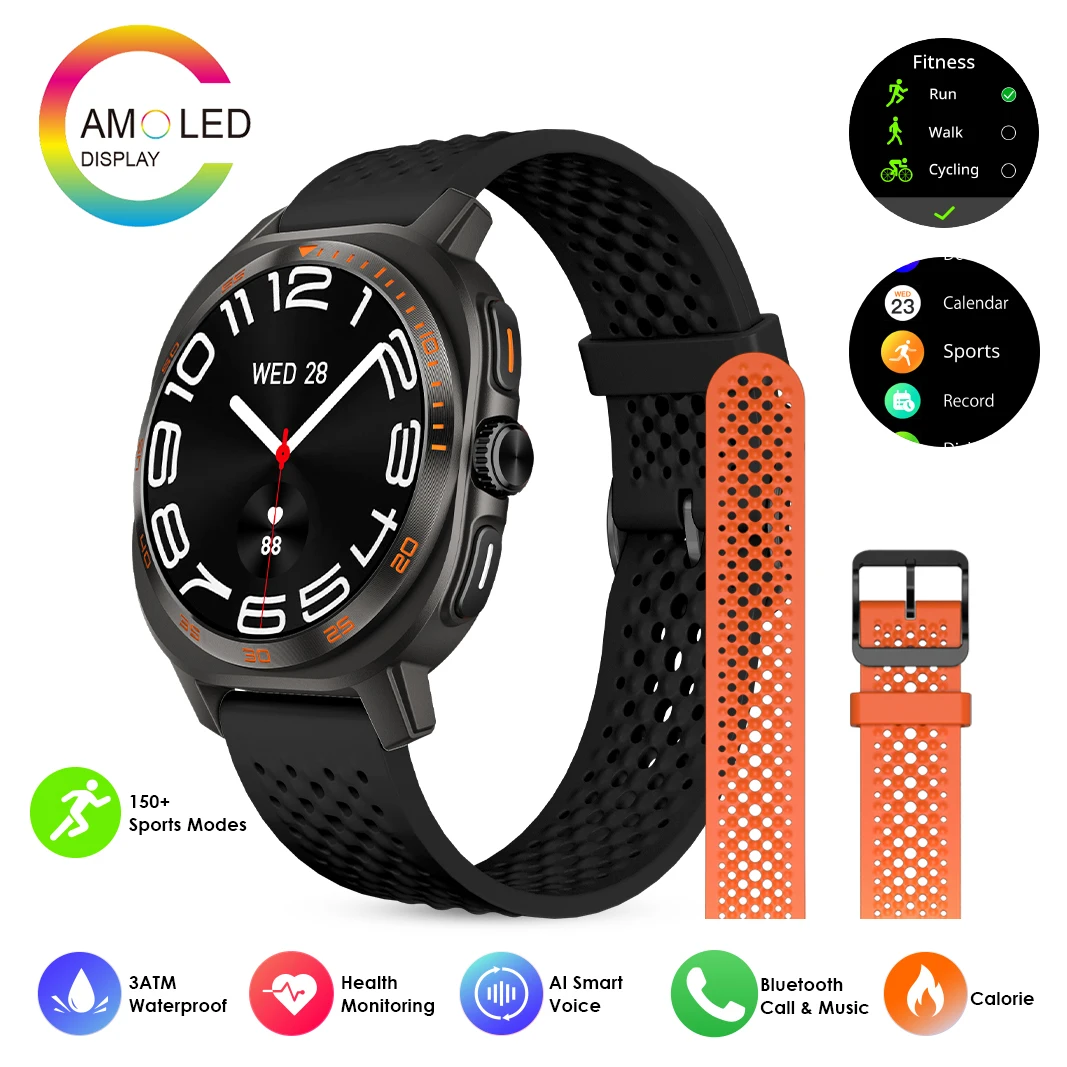 

Pinteek SmartWatch, 1.43" HD Touch Screen Fitness Watch, 25 Sports Modes Fitness Tracker, 3ATM Waterproof Smartwatch