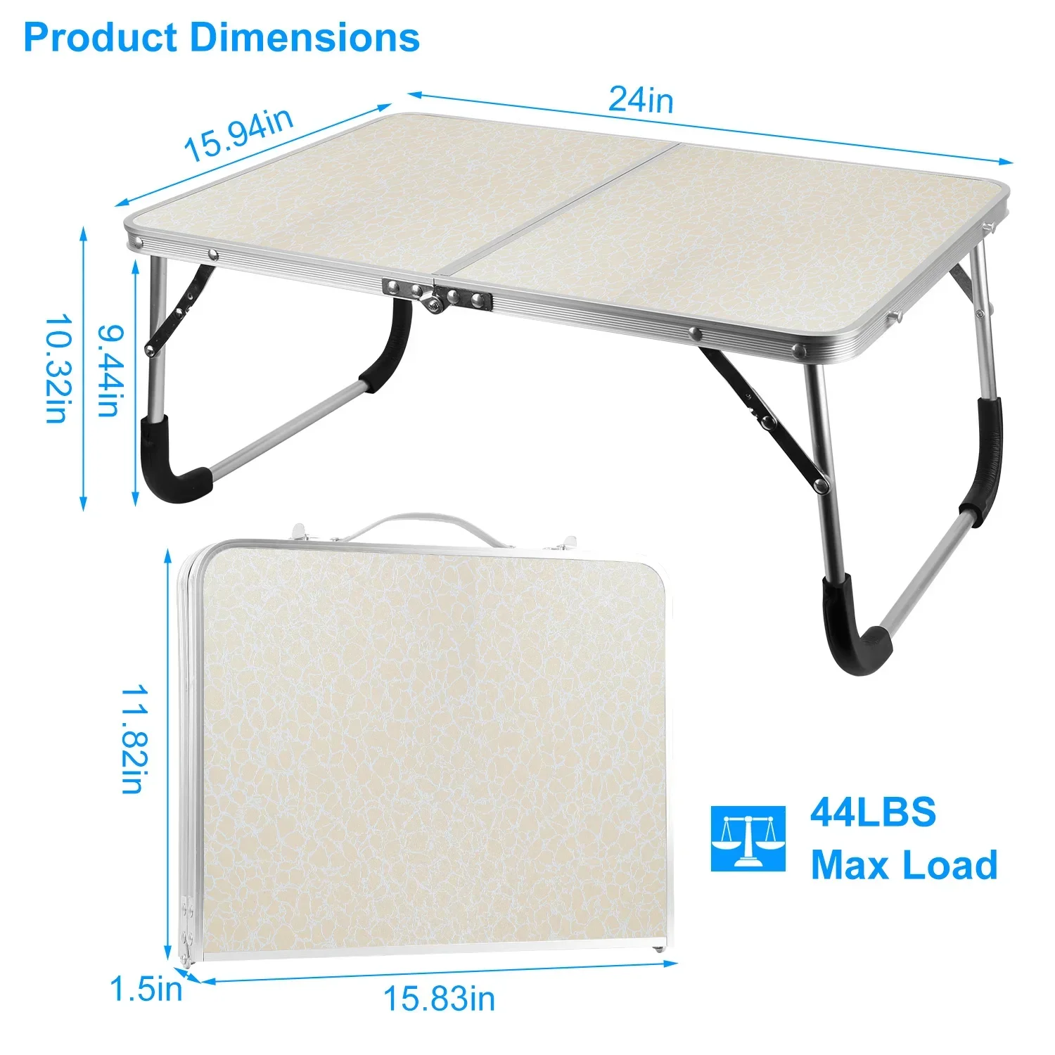 Portable Folding Small Table for Outdoor Camping Lightweight Bed Reading Desk Laptop Computer Desk Foldable Gaming Study Desk